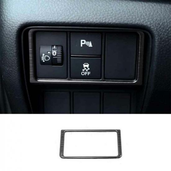 For Honda CR-V LX EX 2017-2022 Black Steel Headlight Button Frame Trim 1PCS
