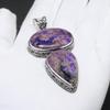 Charoite Gemstone Handmade 925 Sterling Silver Jewelry Pendant Natural Double Charoite Gemstone Healing Charoite Jewelry Pendant For Gifts