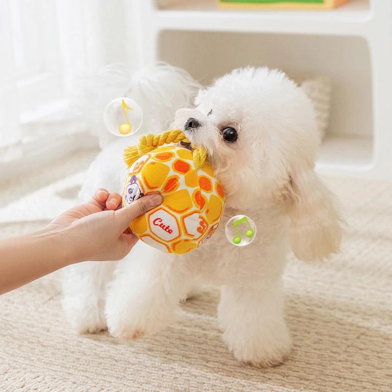 Bite-Resistance Dog Toy Interactive Pet Teeth Cleaning Toys Squeaky Dog Ball Toy Puppy Chewing Toys Pet Supplies