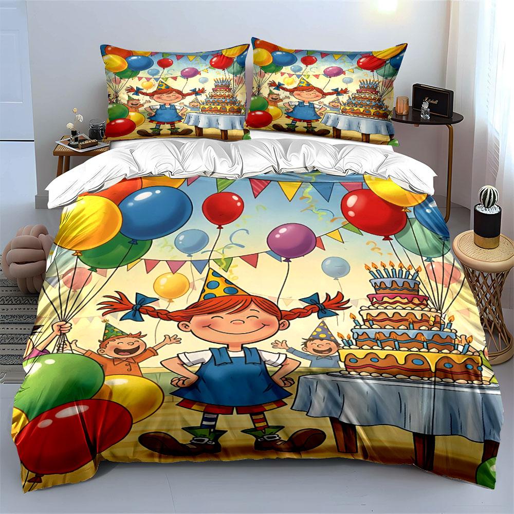 "Kids Party Balloons Bedding" Bedding Duvet Cover Set Duvet Cover Pillowcases (1 * Duvet Cover 2 * Pillowcases, Without Duvet Insert)