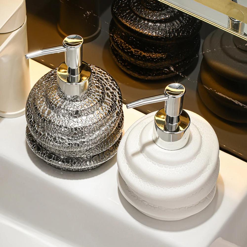 Ceramic Bottle Soap Dispenser Hotel Toilet Hand Wash Liquid Press Bottles Body Wash Shampoo Dispensing Shampoo Bath Gel Bottle