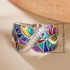 1pc Bohemian Style Synthetic Zirconia Ring for Women - Vibrant August-Birthstone Design, White Golden Plated, Perfect for Summer, Daily Wear & Parties