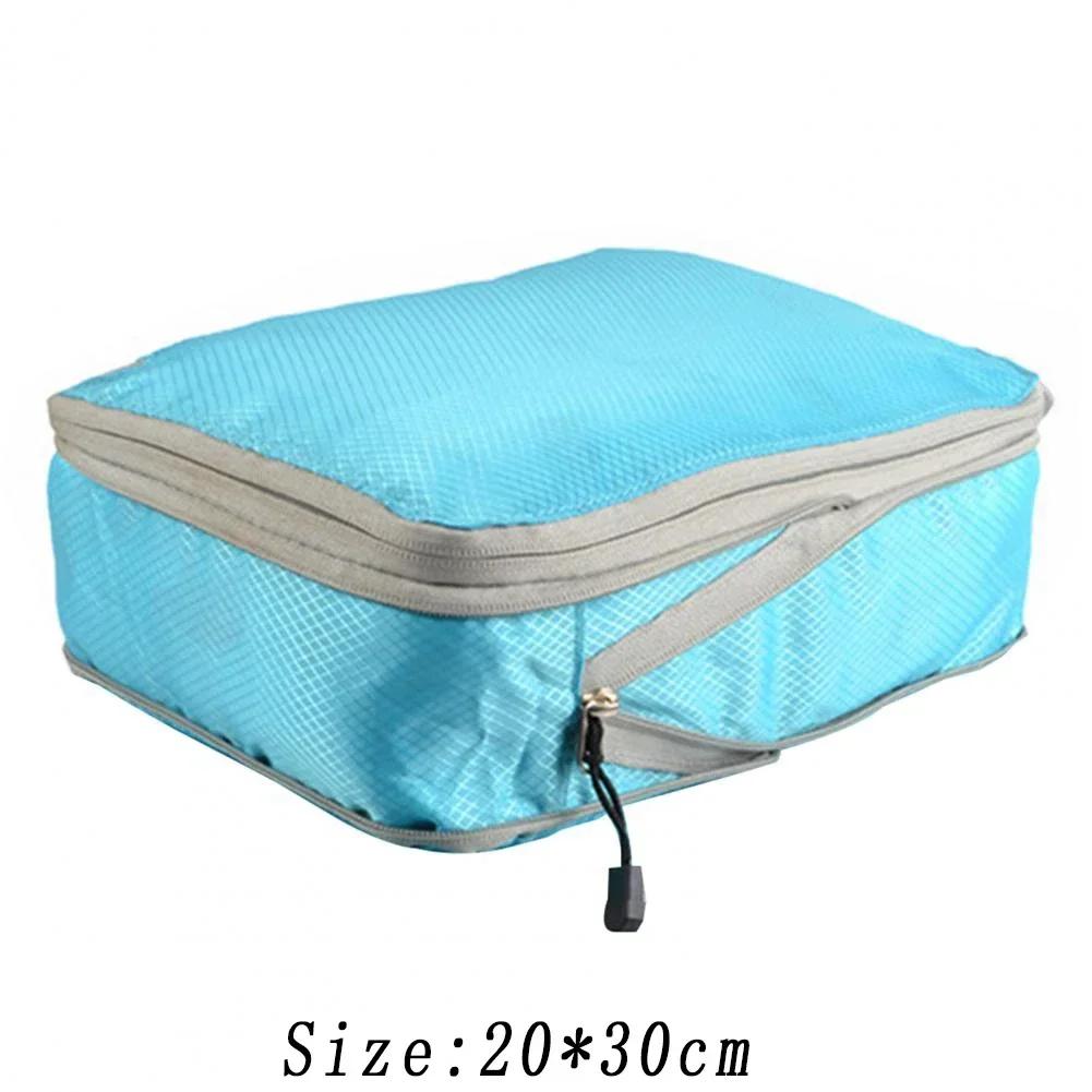 Luggage Organizer Set Travel Compression Packing Cubes Suitcase Zipper Foldable Storage Bag for Clothes Shoes Accessories