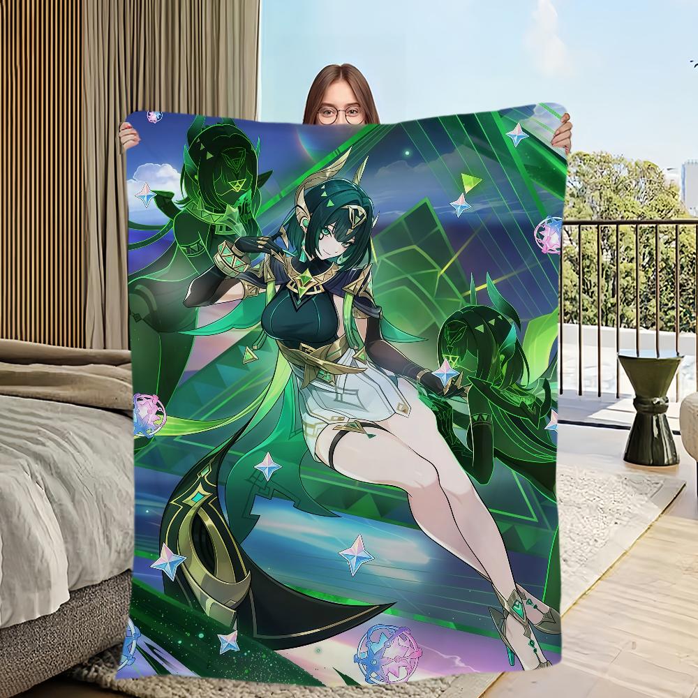 Game New Characters Genshin Impact Nefer Blanket Flannel Warm Comfort Soft Plush Blanket For Picnic Bed Homes And Bedrooms