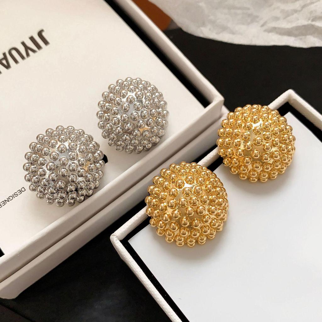2024 European & American Style Gold-Plated Geometric Stud Earrings: Luxurious & Fashionable Women’s Jewelry