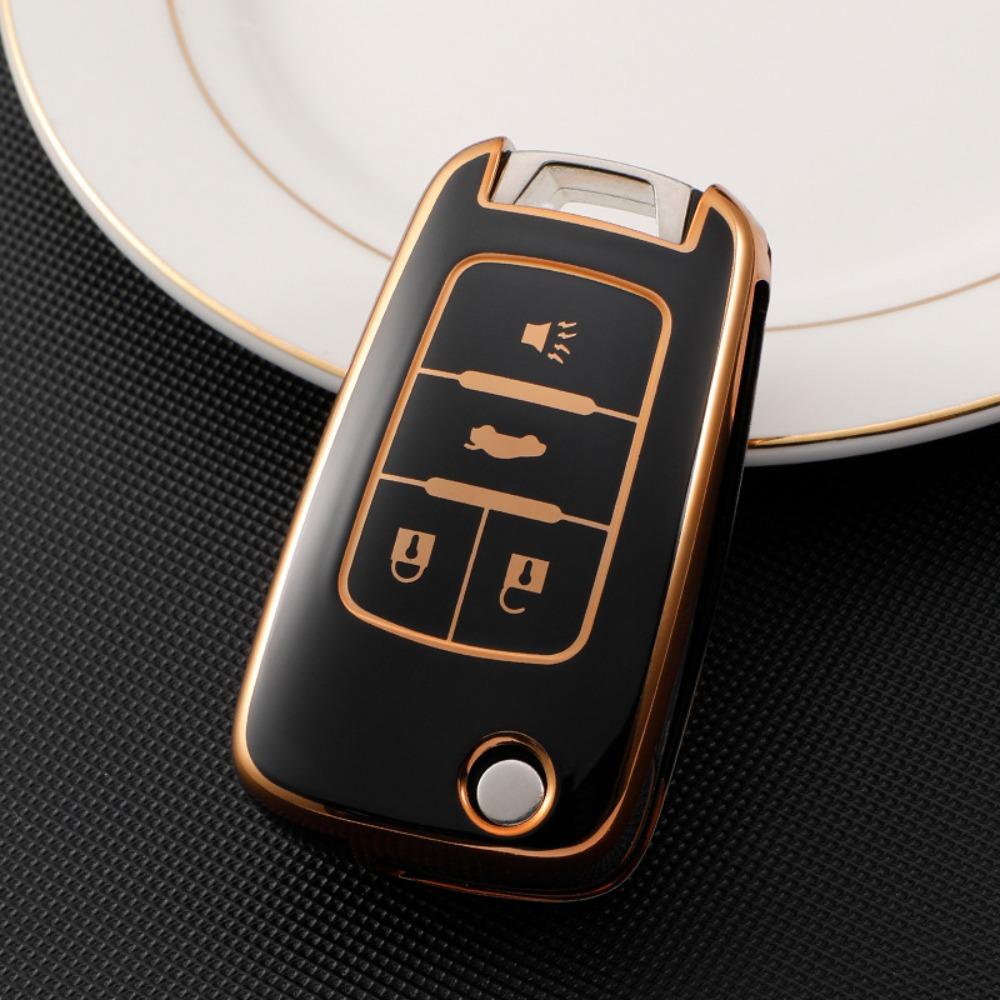 Car Key Case for Chevy Cruze Malibu Equinox Trax Buick Regal Encore Opel Astra Universal Leather Key Holder