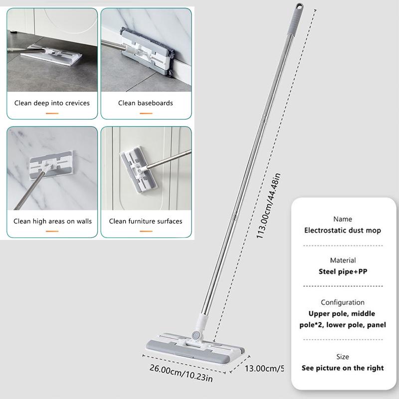 Clip-On Face Towel Mop Electrostatic Dust Removal Mop Disposable Face Paper Mop For Cleaner Wipes/Dry/Cloth белый