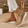 Fashion Women Sandals Fashion 2025 Rhinestone Summer Non Slip Beach Shoes Women Wedge Sandals for Women Lightweight Platform Slippers