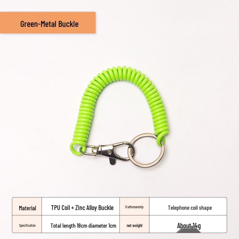 Spring Buckle Keychain Cord – Anti-Lost Outdoor Strap with Bag Holder