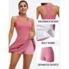CHARMLEAKS Tennis Dress for Women Workout Dress with Built-in Bra & Shorts Pockets Athletic Dress for Exercise Golf Dresses