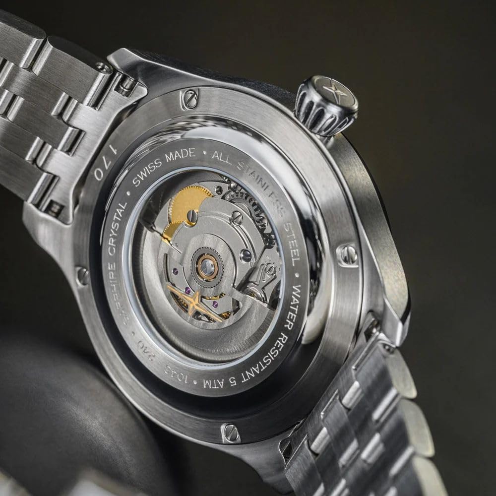 Davosa Newton Pilot Automatic Swiss Day-Date Watch, Made, Silver, 161.585.40, Men's