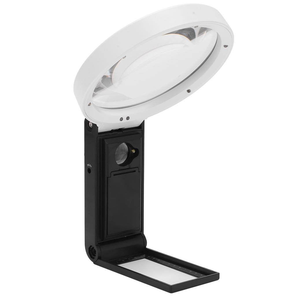 TH?7018?C Magnifying Glass Portable Folding Reading Magnifier with LED Light Scale 3.5X 25X
