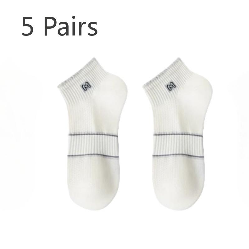 

5 Pairs of Women s Summer Thin Mesh Breathable Pure Cotton Sweat Absorbing Sports Deodorizing Short Cotton Socks 5 Pairs белый