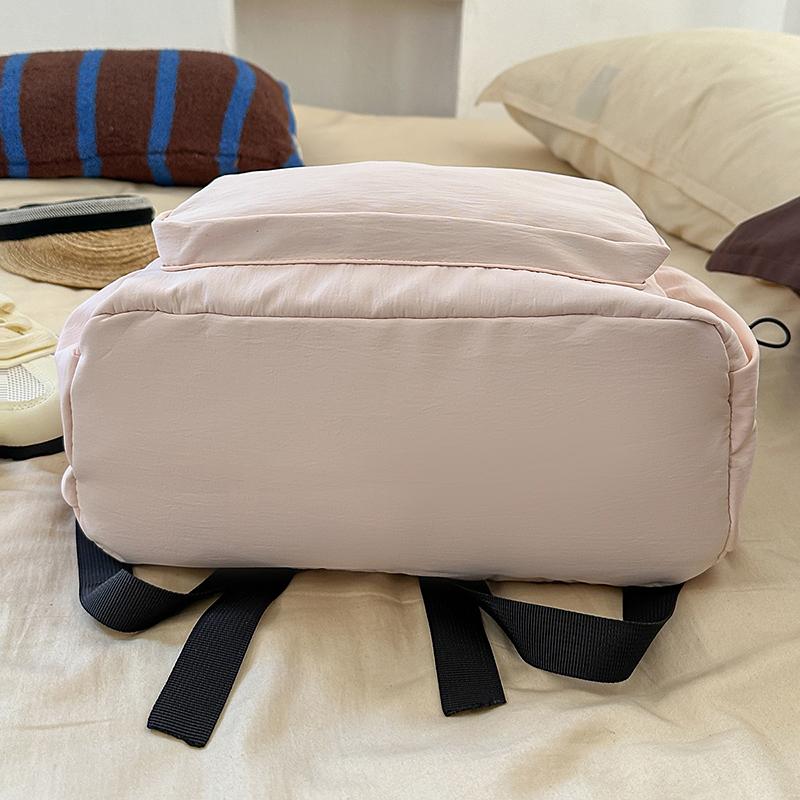 Simple Bow Decoration Backpack Cute Casual Large Capacity Multi Pocket Backpack Student Backpack Fashionable Women's Backpack