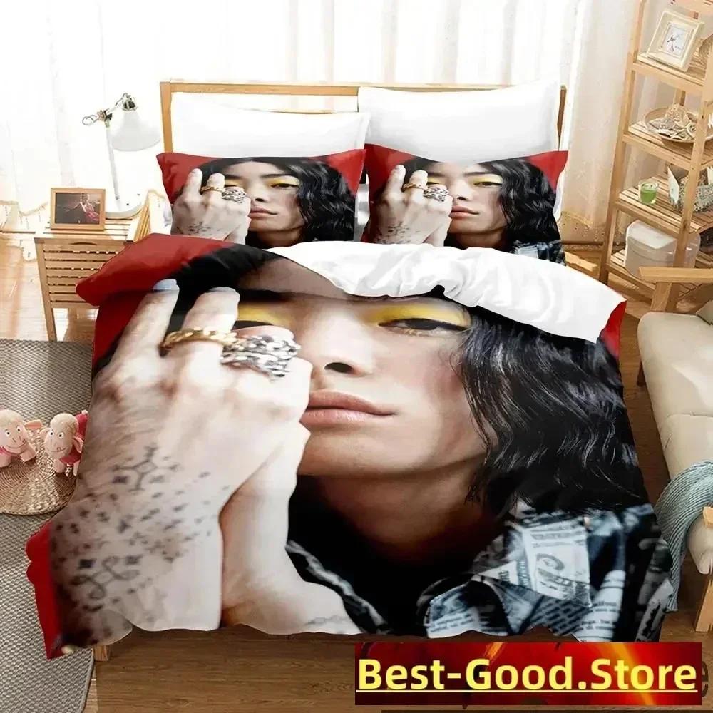 3D Print Rina Sawayama Singer Bedding Set Printed Bed Set With Pillowcase Bed Duvet Cover Soft Queen King Size Bedclothes Home