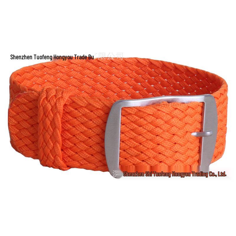 Pulseira de Relógio Impermeável de Malha Perlon Preta - 16mm Nylon Tecido para Crianças e Mulheres, Em Estoque