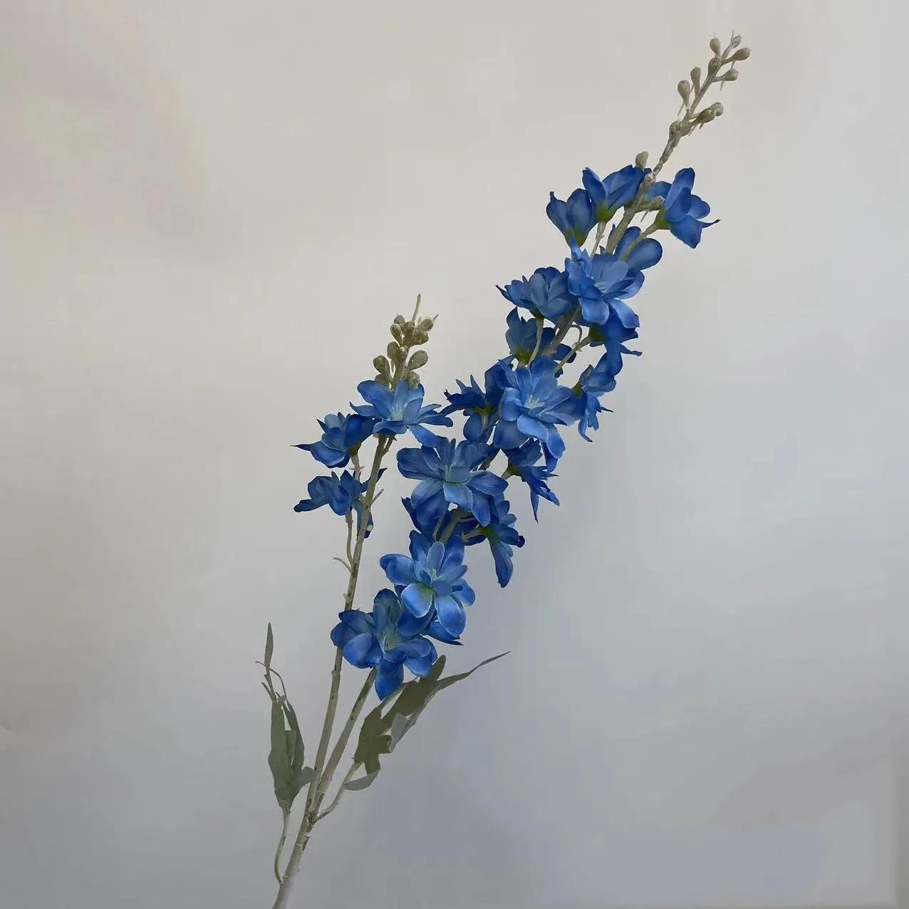 

6pcs Blue Delphinium Artificial Flowers Long Stem Larkspur for Wedding Centerpieces Floral Arrangements Home Vase Decor 84cm-6pcs королевский синий