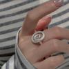 Xiaomi 925 Sterling Silver Rings For Women Geometric Fine Jewelry Finger Adjustable Cross Lines Ring For Party Birthday Gift