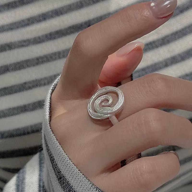 Xiaomi 925 Sterling Silver Rings For Women Geometric Fine Jewelry Finger Adjustable Cross Lines Ring For Party Birthday Gift