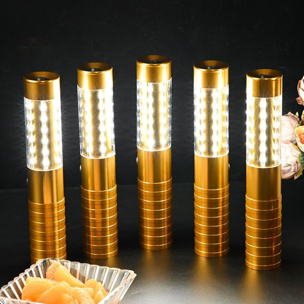 Gold Silver Handheld Strobe Lights Rechargeable Bottle Service Lights  KTV Party