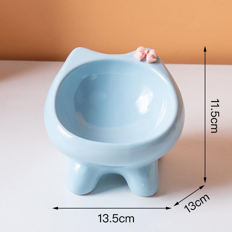 Cute Ceramic Pet Bowl Elevated Cat Bowl Protects Cervical Vertebrae Pet Supplies