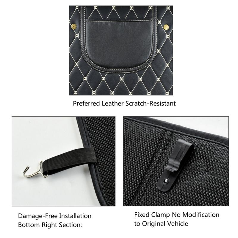 Easy Clean Car Seat Back Cover Waterproof Leather Kick Guard Easy Installation Full Protection Mat Cover