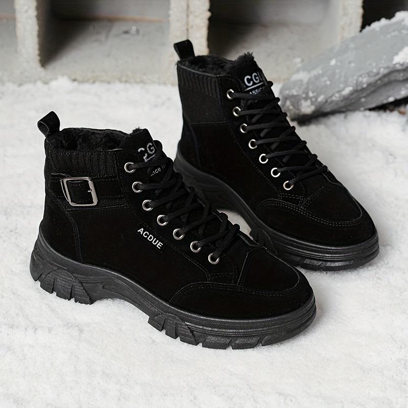 [Warm Winter Boots] Warm, Durable Women's Winter Ankle Boots with Thick Rubber Sole, PU Upper & Breathable Fabric Lining - Versatile for Cold Weather