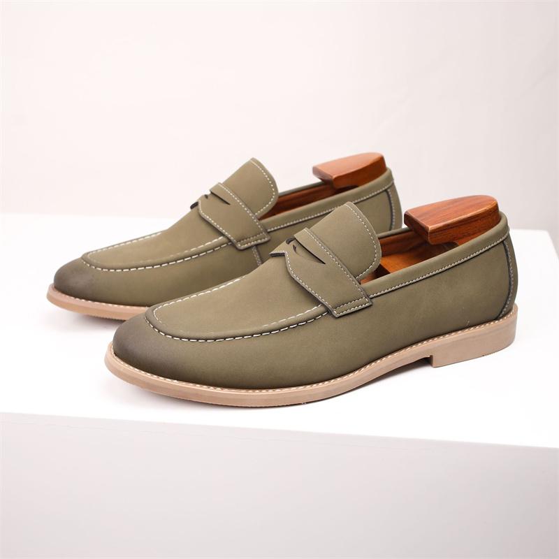 Marca de Moda Hombre Zapatos de Ante de Piel de Vaca Mocasines Slip on Formal Zapatos de Vestir para Hombre Boda Oficina Zapatos Casuales