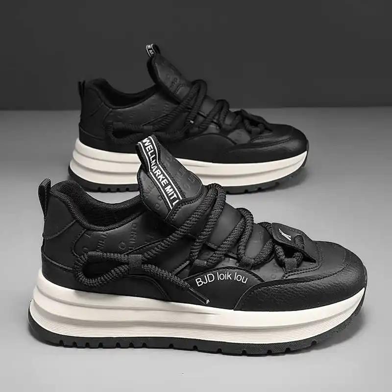 Fashion Rubber Sole Laced Sneakers Dress Heels Mens Gym Trainers Men Black Dress Shoes Sports Functional Best-selling Famous Brands