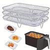 Three-Layer Stainless Steel Multi-Functional Air Fryer Rack & Basket Tray