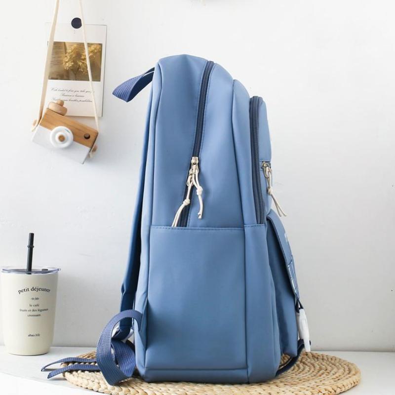 4 Pcs Large Capacity Versatile Nylon Cloth Backpack for Junior High School Students Bag Elementary School Students, Fresh and Versatile Backpacks