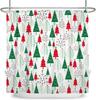 Christmas Tree Shower Curtain Green Red Xmas Trees Shower Curtains For Bathroom Decorations New Year Holiday Bathroom Curtain