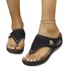 Large size women's shoes casual women's slippers new flat bottom thick bottom toe wedge heel comfortable solid color sandals women