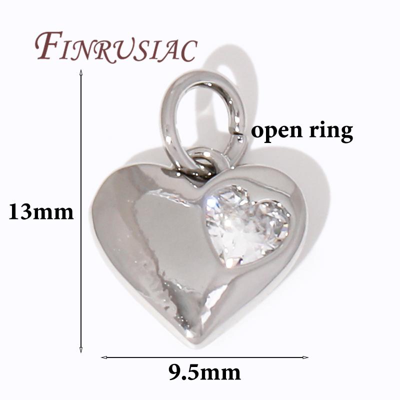 

18K Gold Plated Brass with Zircon Heart Charms For Jewelry Making Supplies,Metal Pendants Accessories For Earrings DIY Crafts 1 piece