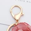 Pink Porte Pendant Rose Flowers Jewelry Crystal Keychain Key Ring Tassel Key Chain