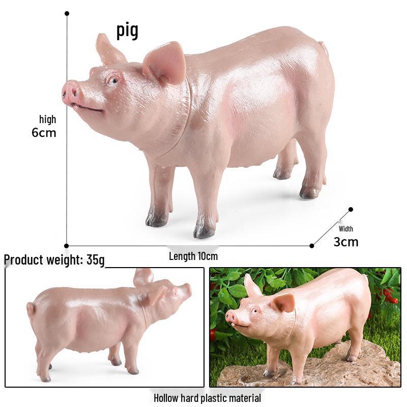 Cross-Border Animal Toy Set: Sheep, Cow, Horse, Donkey, Goat, Poultry Plastic Models