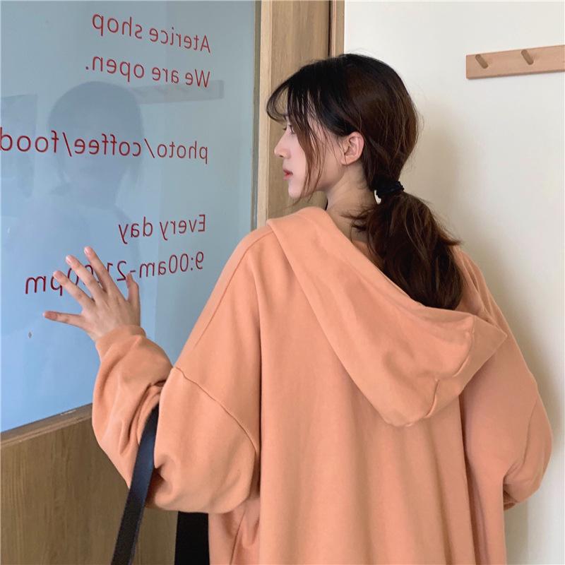 2026 New Women's Korean-Style Loose Hooded Cardigan: Long Sleeve Zipper Jacket for Spring & Autumn