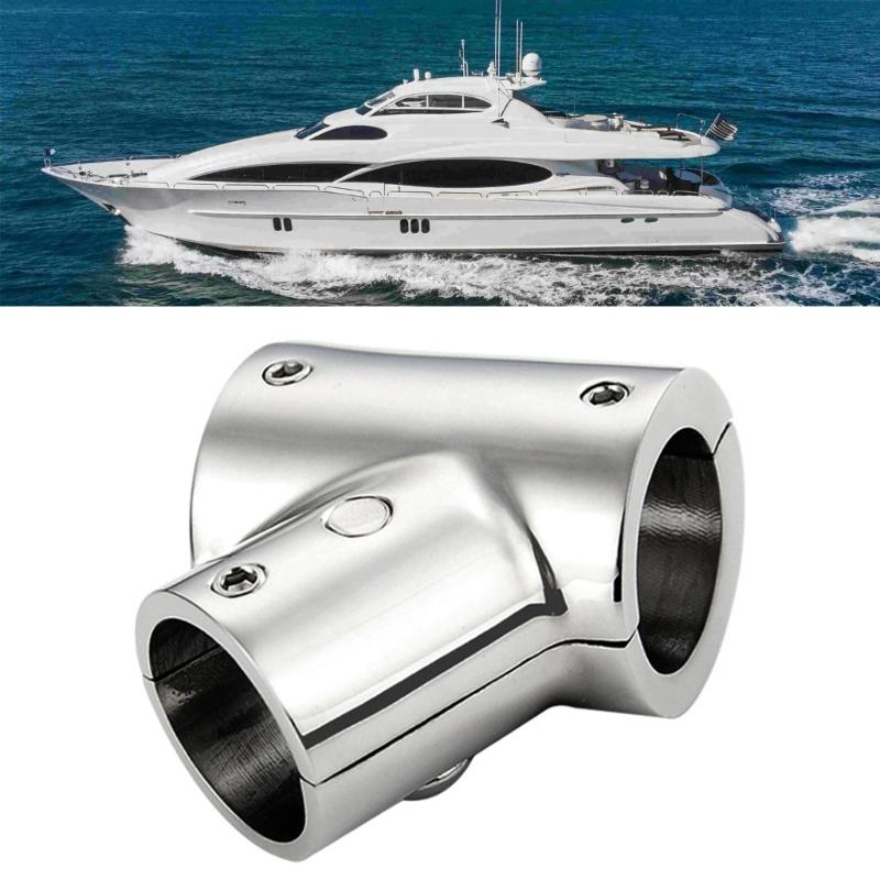 Marine Handrail T Fitting Steel 90 Degree Connector Steel Handrail Tees Joint Boating Accessory 90 Degree Tube Connector