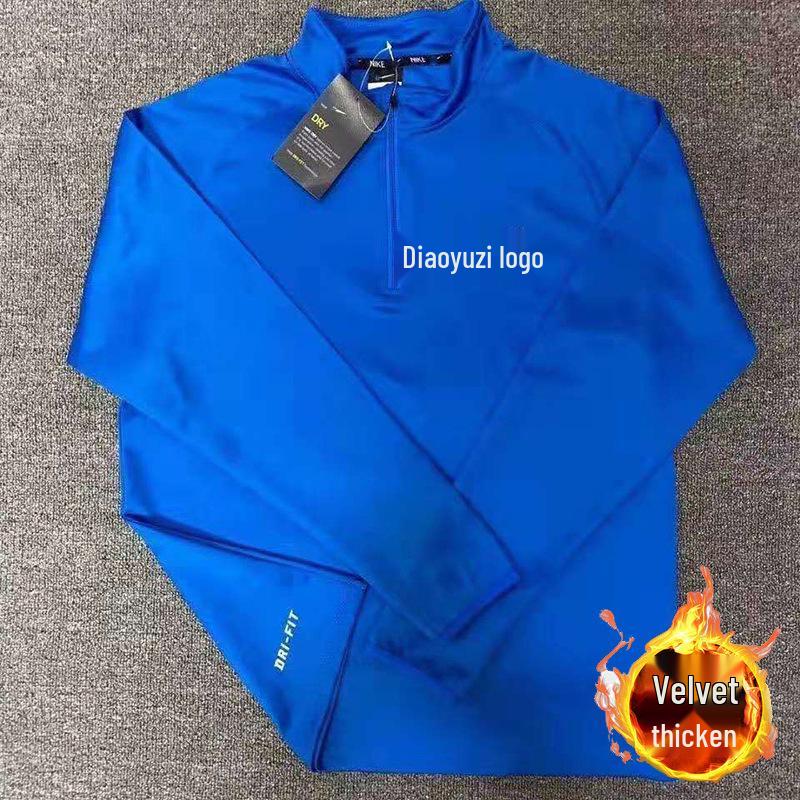 Top de Antrenament Rezistent la Vânt, cu Mânecă Lungă, cu Uscare Rapidă, pentru Bărbați și Femei, pentru Toamnă/Iarnă - Cu Fermoar pe Jumătate, Echipament pentru Alergare și Fitness