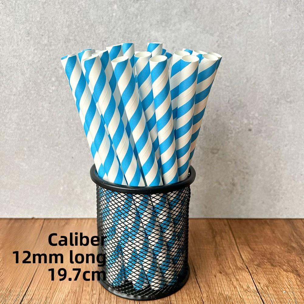 Paper Straws 12mm Degradable Largecapacity Bubble Tea Colorful Party Decor For Cafes