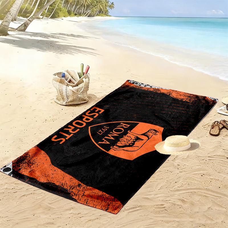 Associazione Sportiva Roma2 Print Beach Towel, Large Soft Quick Dry Towel for Beach Camping Swimming