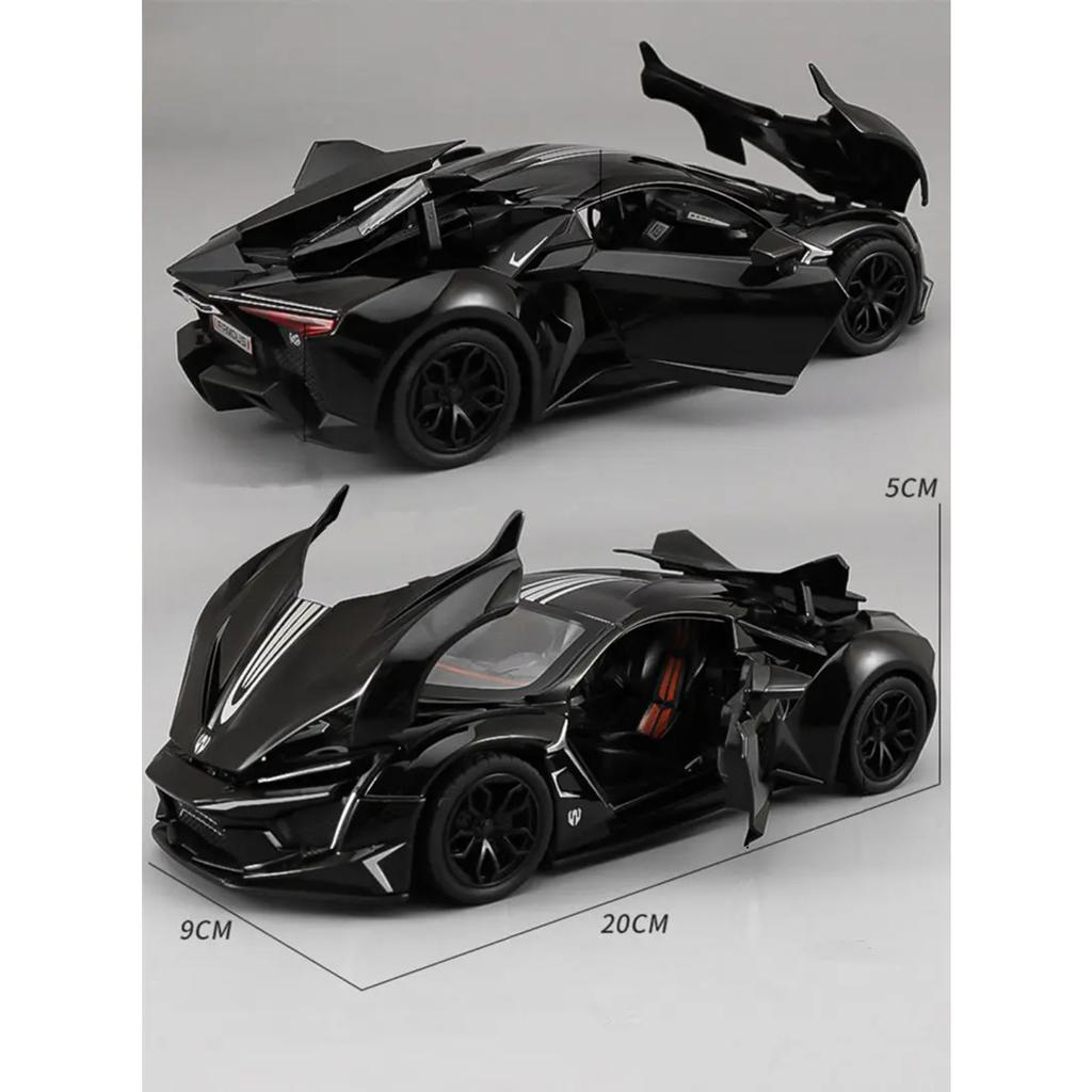 Modellino Auto Sportiva in Lega Lykan Hypersport Scala 1/24 Metallo Pressofuso Veicolo da Corsa Modellino Auto Suono e Luci Simulate Giocattolo per Bambini Regalo