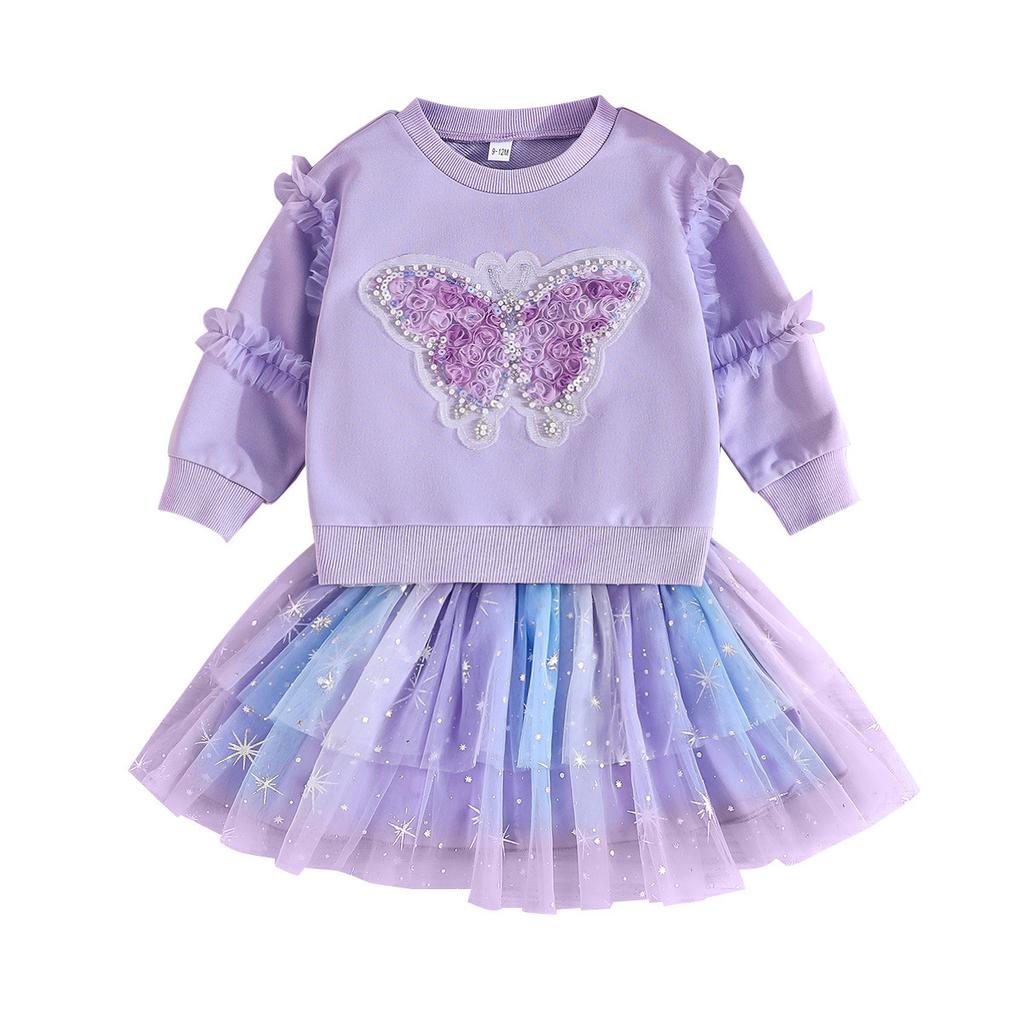 Hot-selling Girls' Sleeveless Round Neck Top Princess Style Fashion Versatile Skirt Set