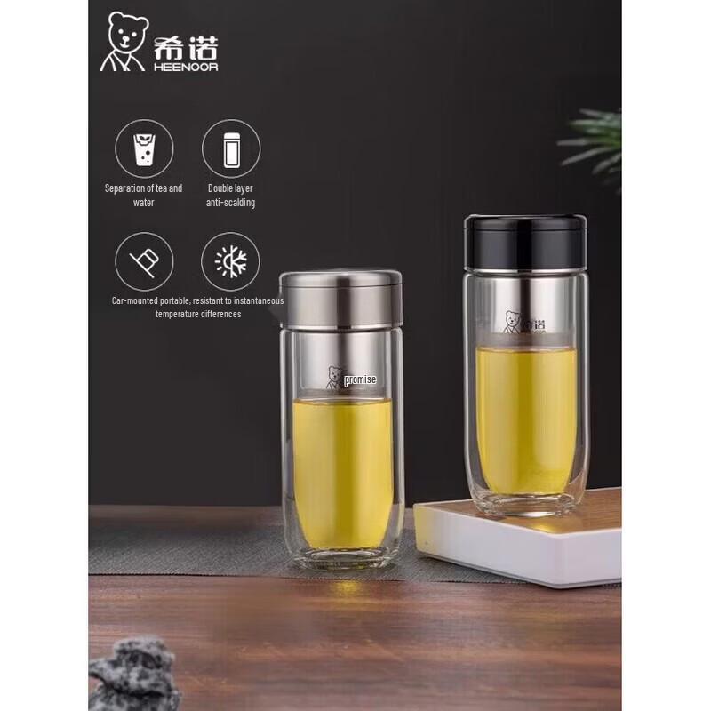 Heenoor Double-Layer Tea Infuser Glass Cup