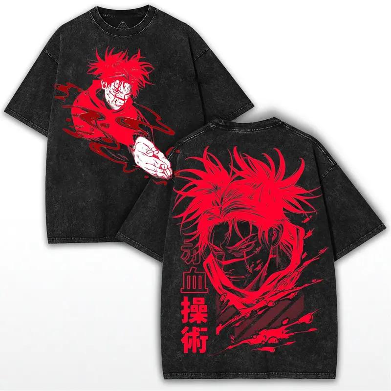 Anime Jujutsu Kaisen Choso Graphic T Shirt Men Women Short Sleeve Clothing Oversized Tshirt Washed Cotton Tee Harajuku T-shirt