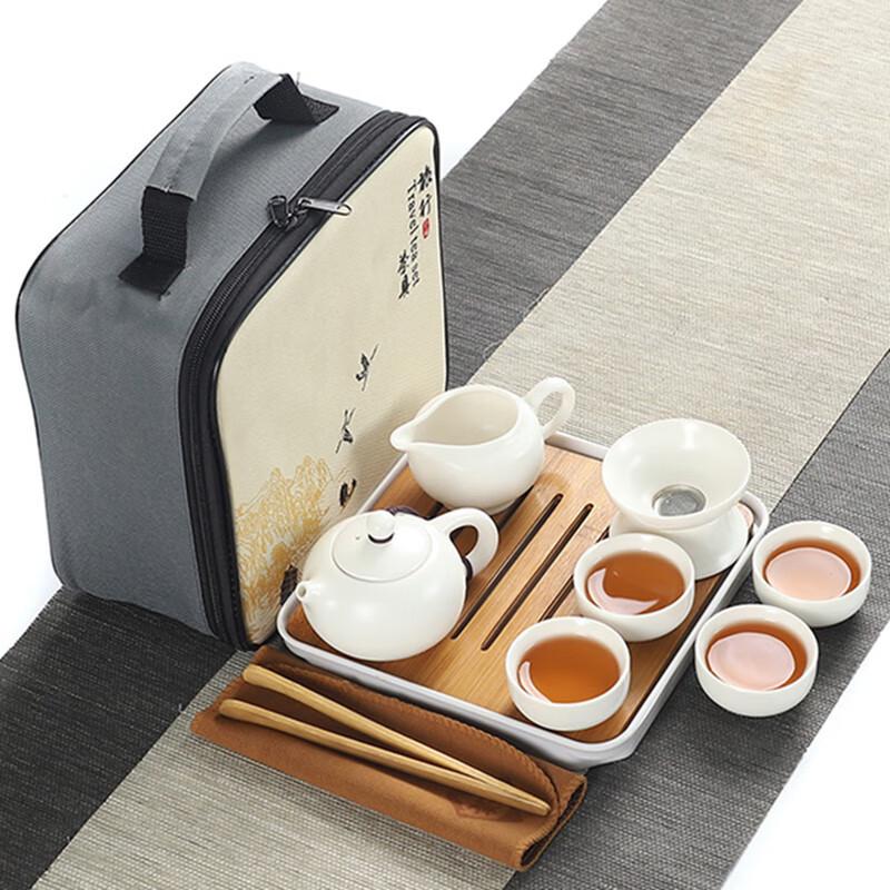 

Ding Kiln Ceramic Kung Fu Travel Tea Set, 11-Piece