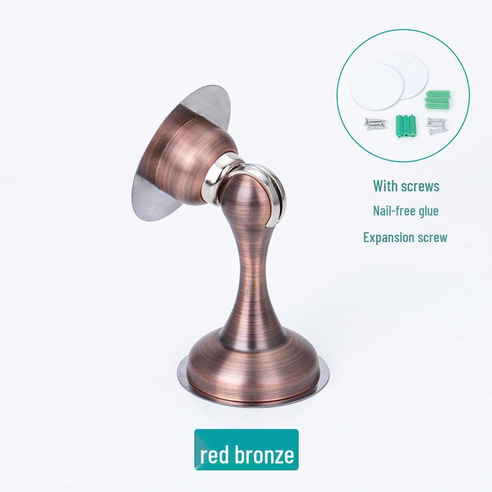 Silent Magnetic Stainless Steel Door Stopper - No-Drill, Anti-Collision, Thickened Design for Bedroom and Luxury Doors.
