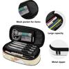 Pen Case Smooth Zipper Roomy Interior 300D Polyester with Mesh Storage Layer Removable Divider and Pen Holders for Classroom Use