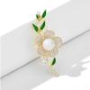 Fashion Rhinestone Flower Pearl Brooches for Women Clothing Coat Accessries Gift