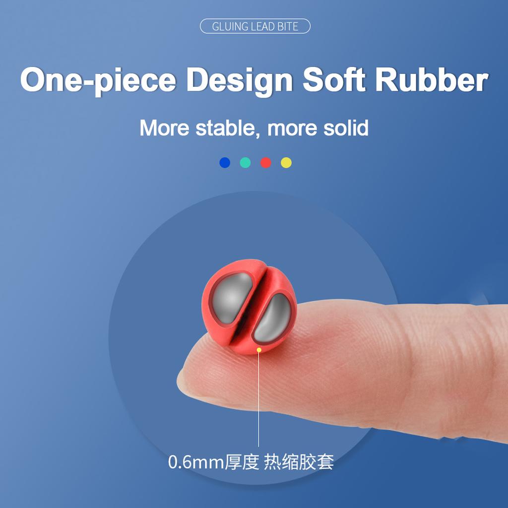 50 Stück Angelgewichtsbleie mit Gummi-Split-Senken, Schnellklauenbleie, Wurmgewichte, einfache Entfernung, mit Box